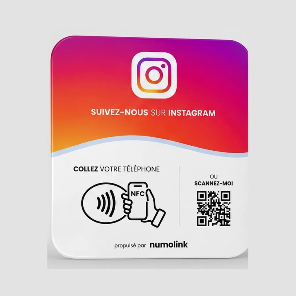 Plaque NFC Instagram Numolink vue de face